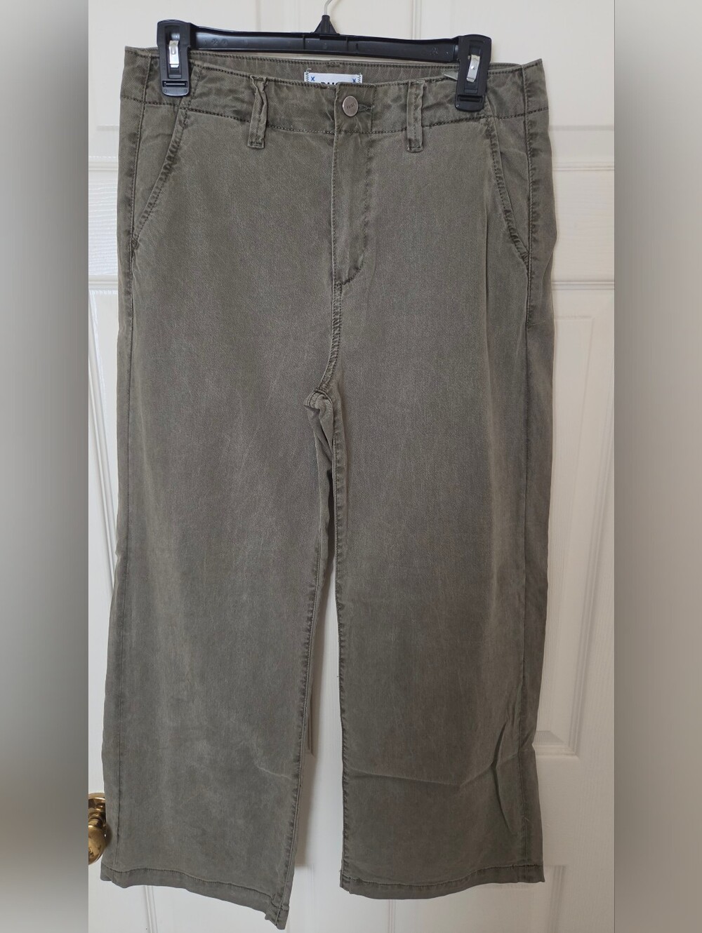 Paige Carly / Anthropologie Crop Wide Leg Jeans Olive Green  size 28